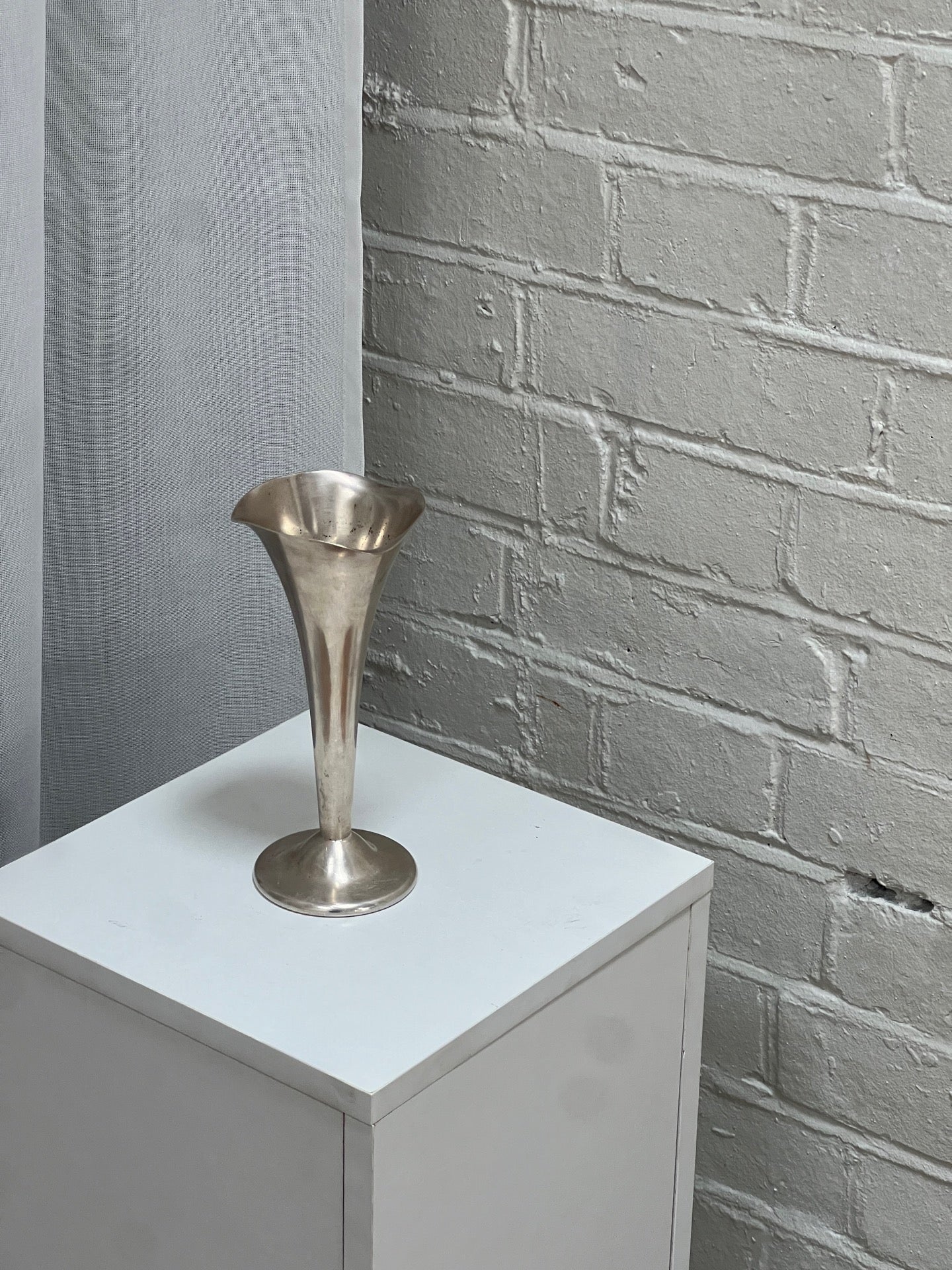 WEIGHTED SILVER VASE