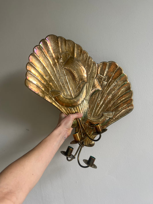 PAIR OF LARGE SWEDISH BOAT SCONCES