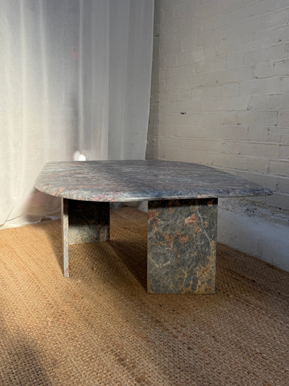 SMALL BLUE MARBLE COFFEE TABLE