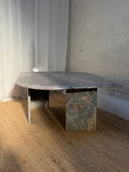 SMALL BLUE MARBLE COFFEE TABLE