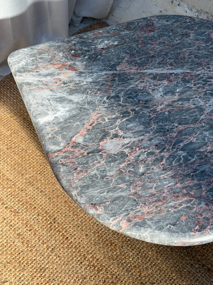 SMALL BLUE MARBLE COFFEE TABLE