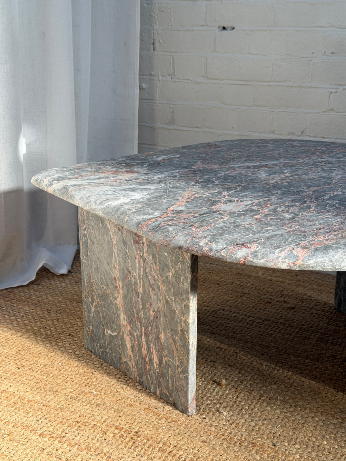 SMALL BLUE MARBLE COFFEE TABLE