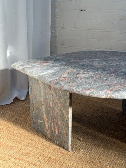 SMALL BLUE MARBLE COFFEE TABLE