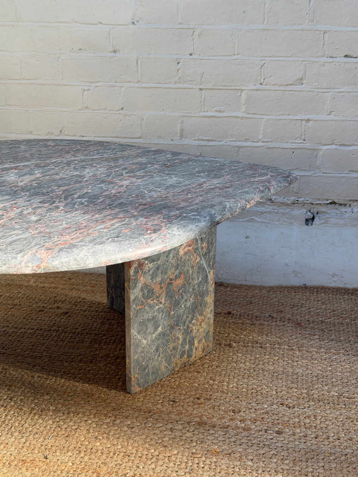 SMALL BLUE MARBLE COFFEE TABLE