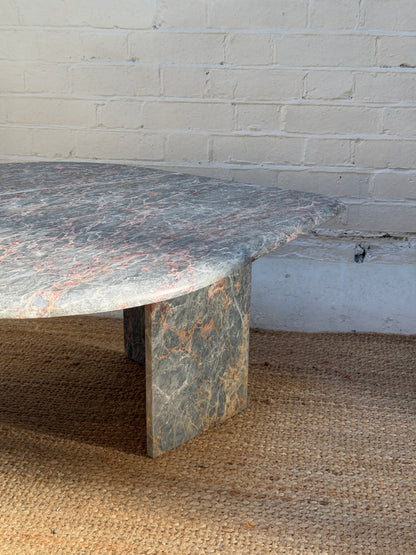 SMALL BLUE MARBLE COFFEE TABLE