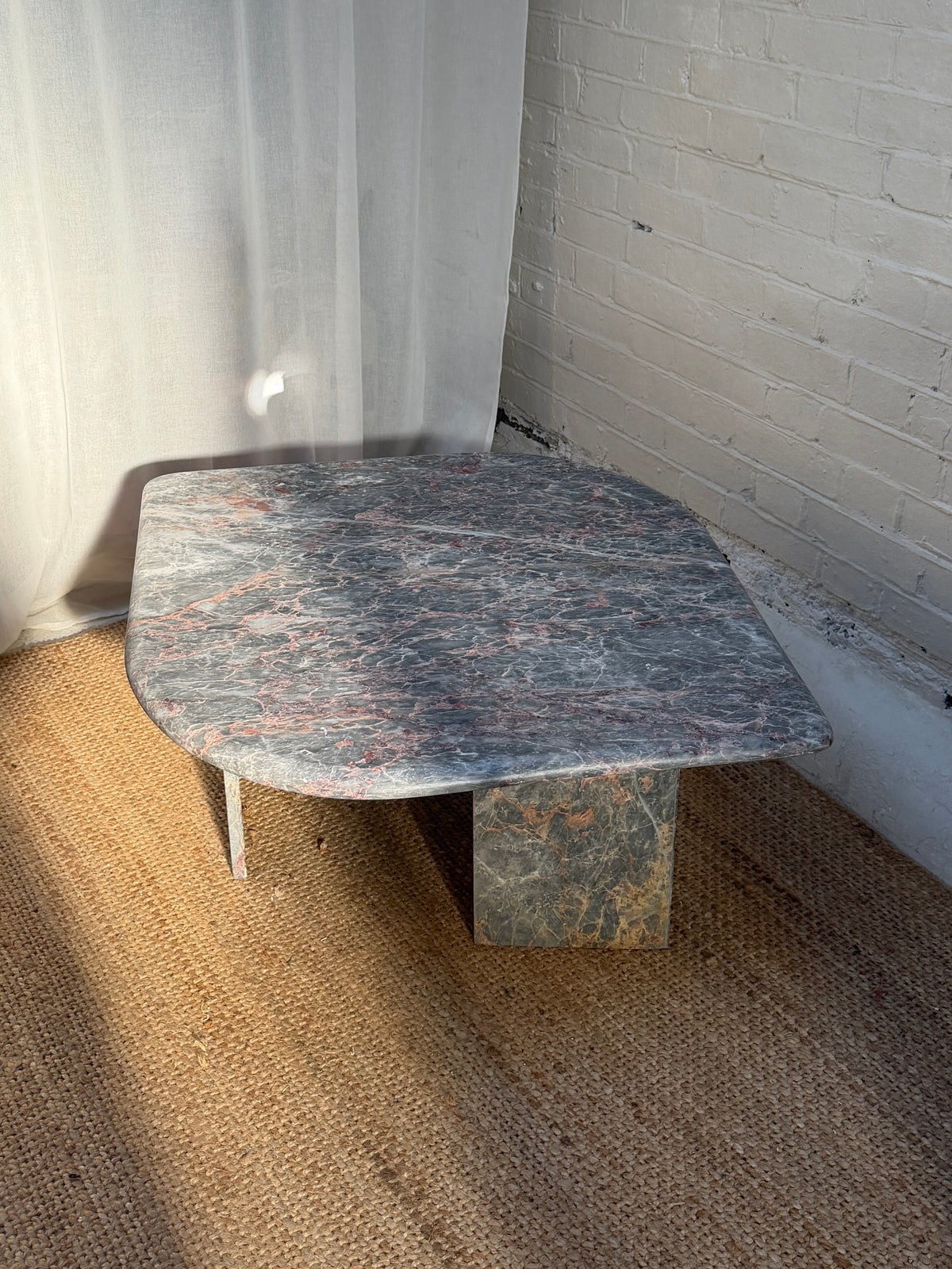 SMALL BLUE MARBLE COFFEE TABLE