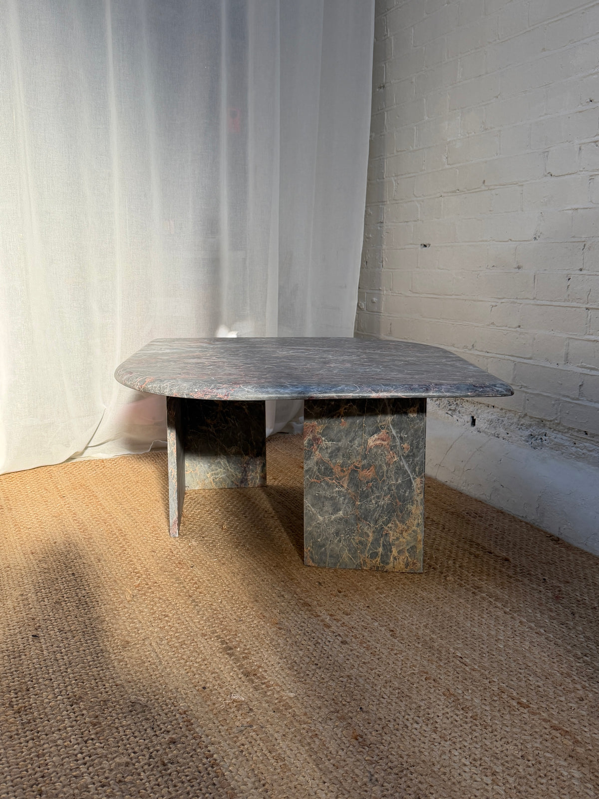 SMALL BLUE MARBLE COFFEE TABLE