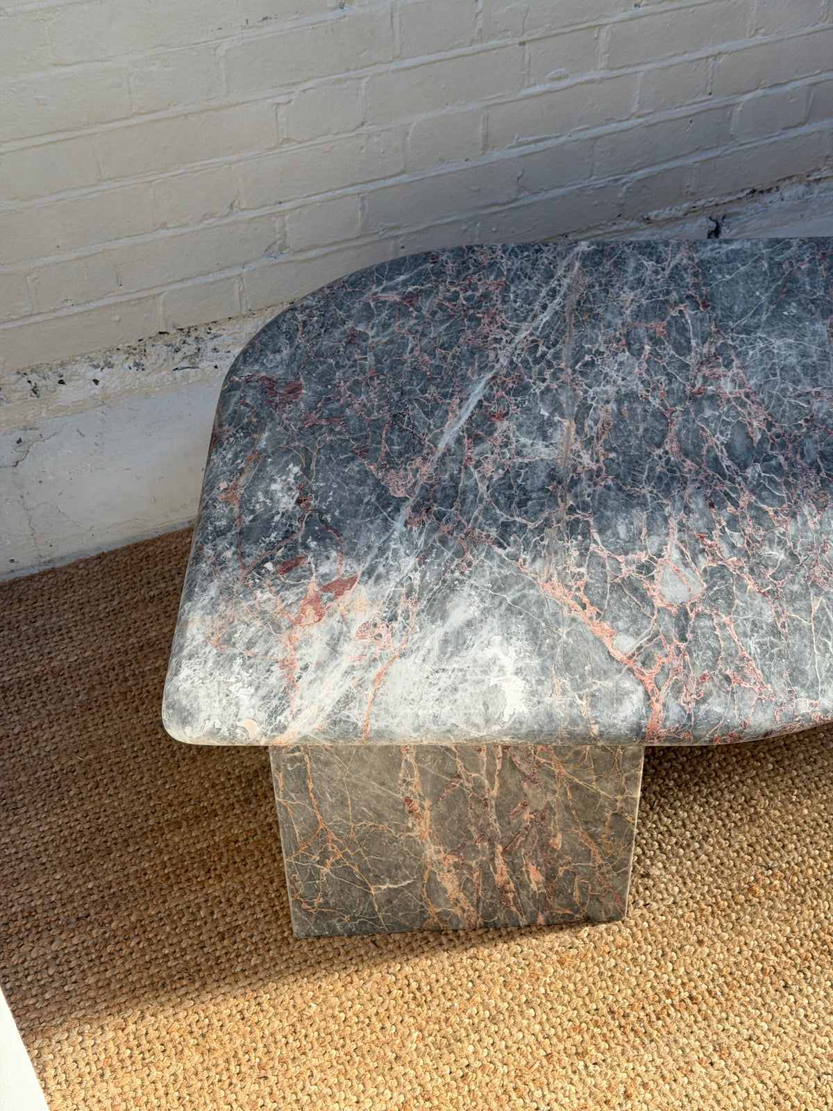 SMALL BLUE MARBLE COFFEE TABLE