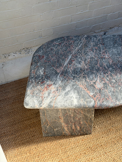 SMALL BLUE MARBLE COFFEE TABLE