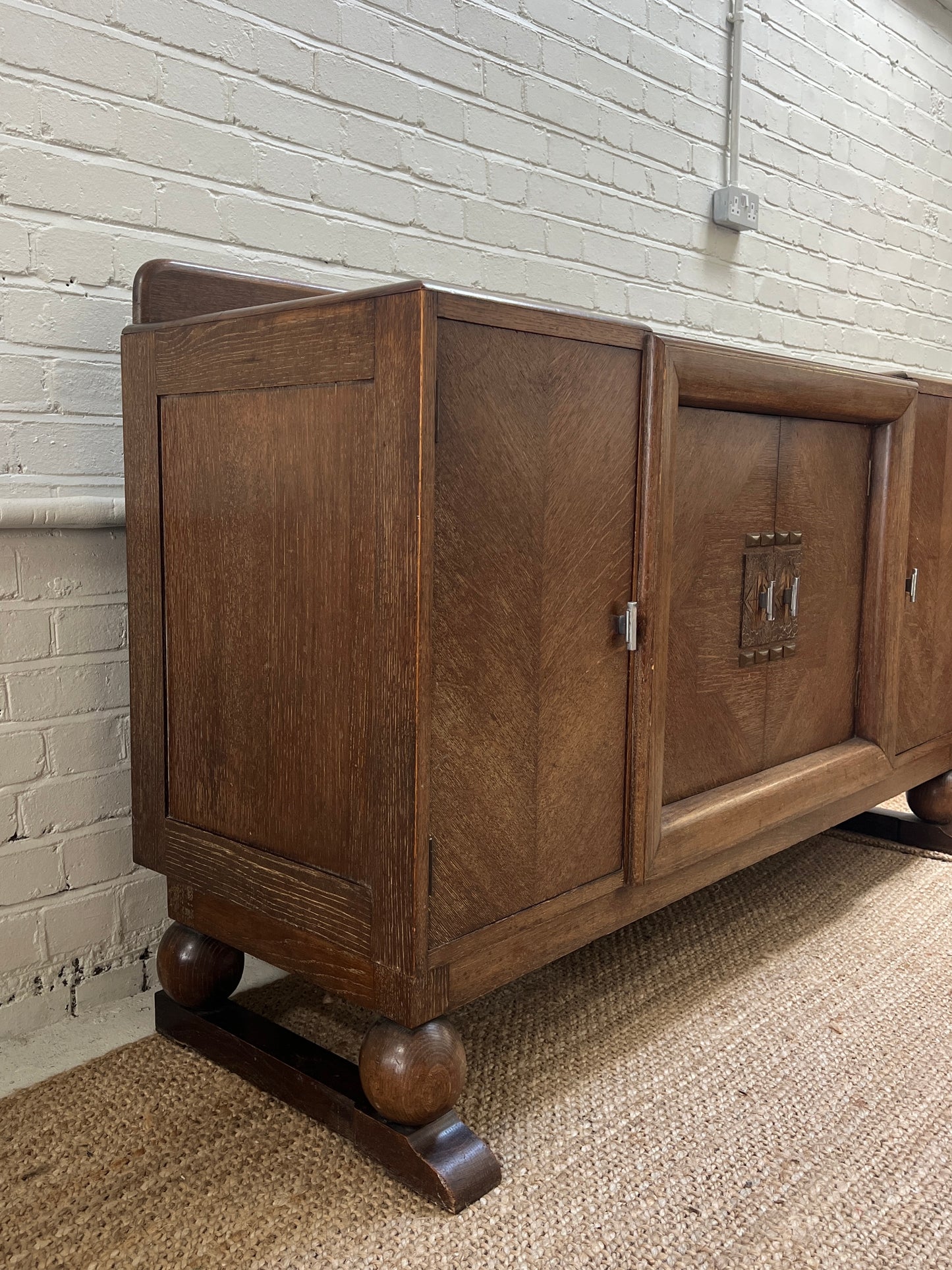 LARGE ART DECO SIDEBOARD WITH BALL FEET