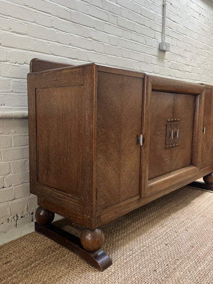 LARGE ART DECO SIDEBOARD WITH BALL FEET