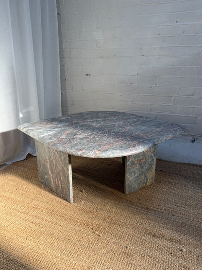 SMALL BLUE MARBLE COFFEE TABLE