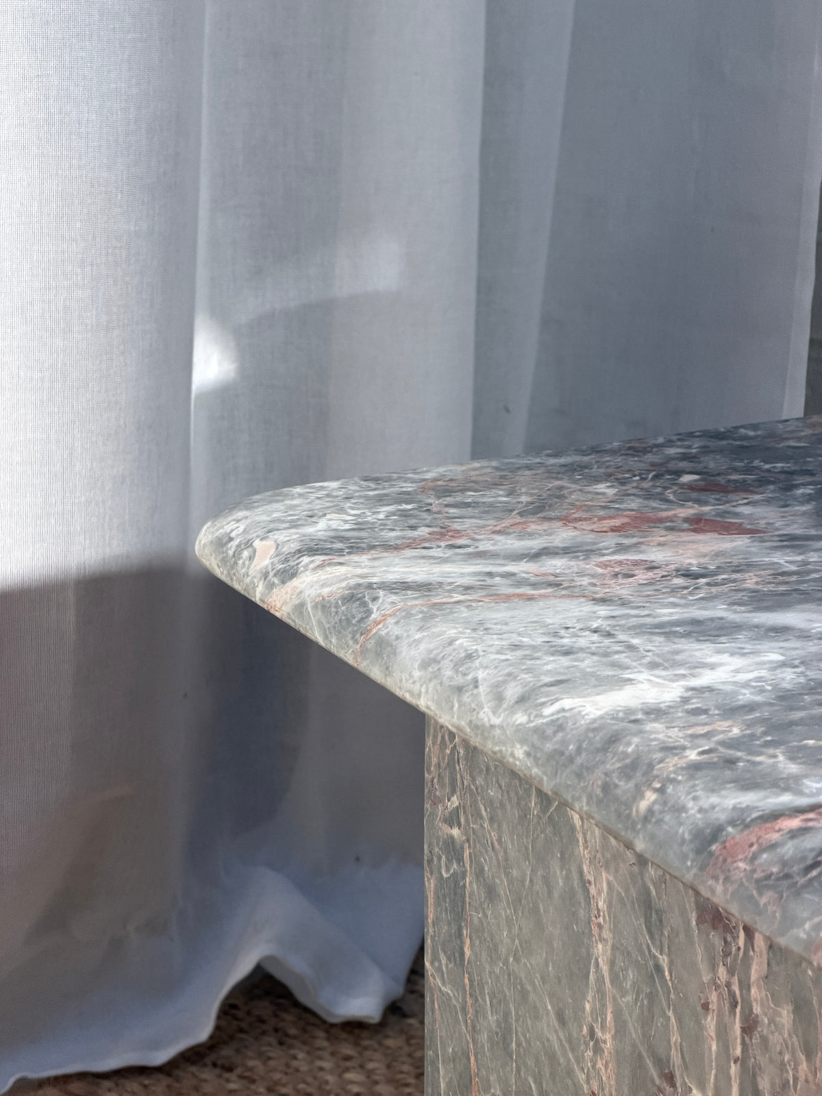 SMALL BLUE MARBLE COFFEE TABLE