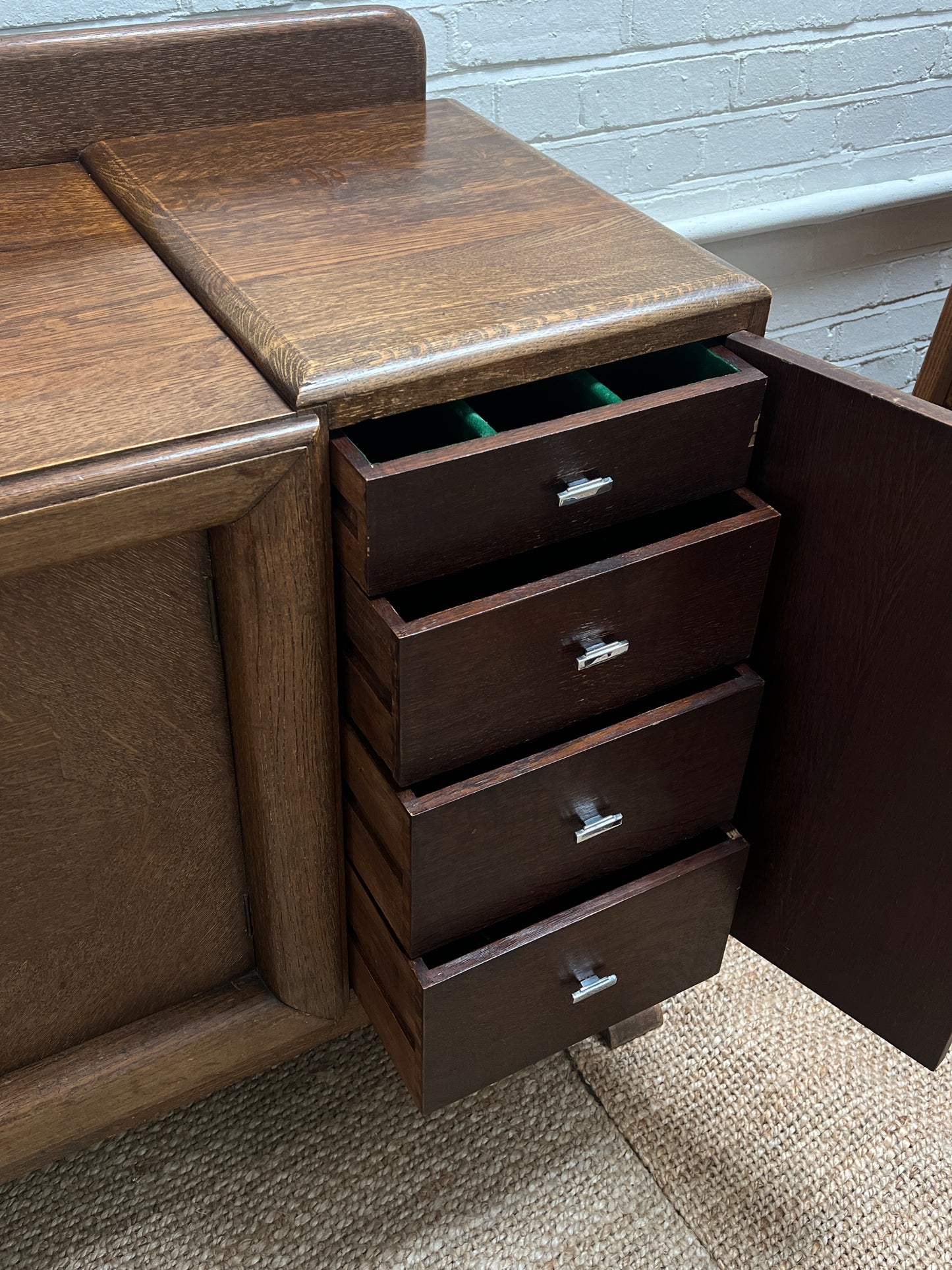 LARGE ART DECO SIDEBOARD WITH BALL FEET