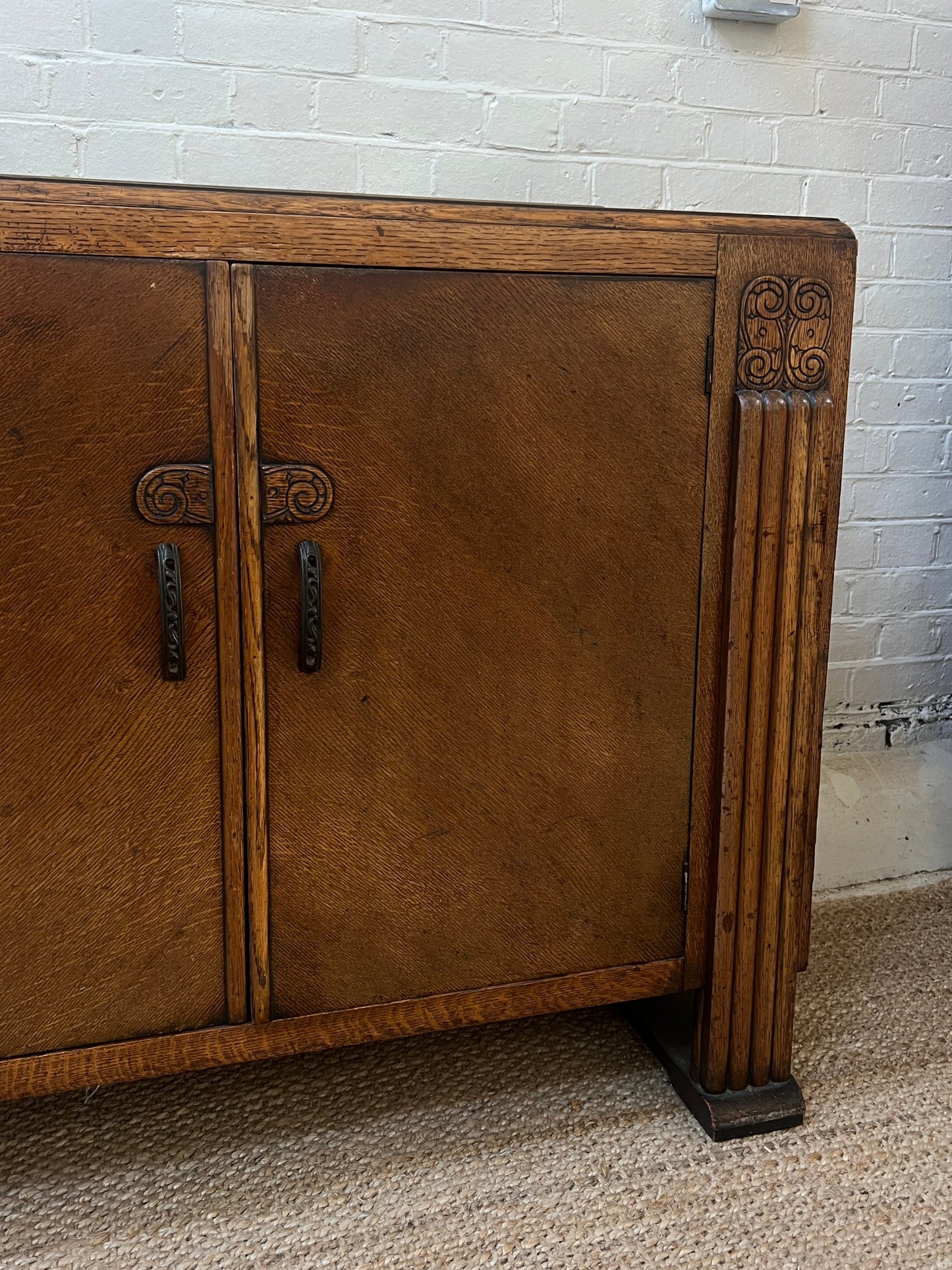 FLUTED LEG ART DECO SIDEBOARD