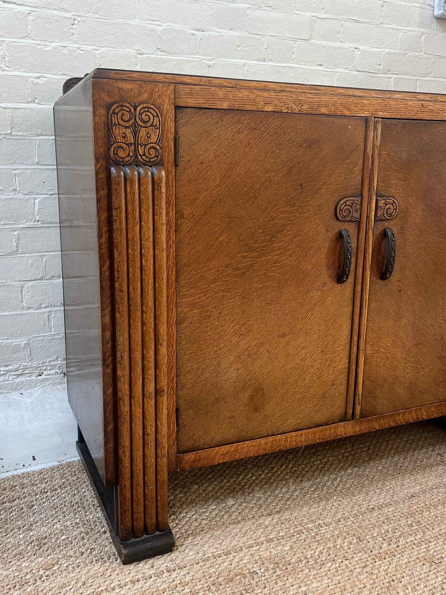 FLUTED LEG ART DECO SIDEBOARD