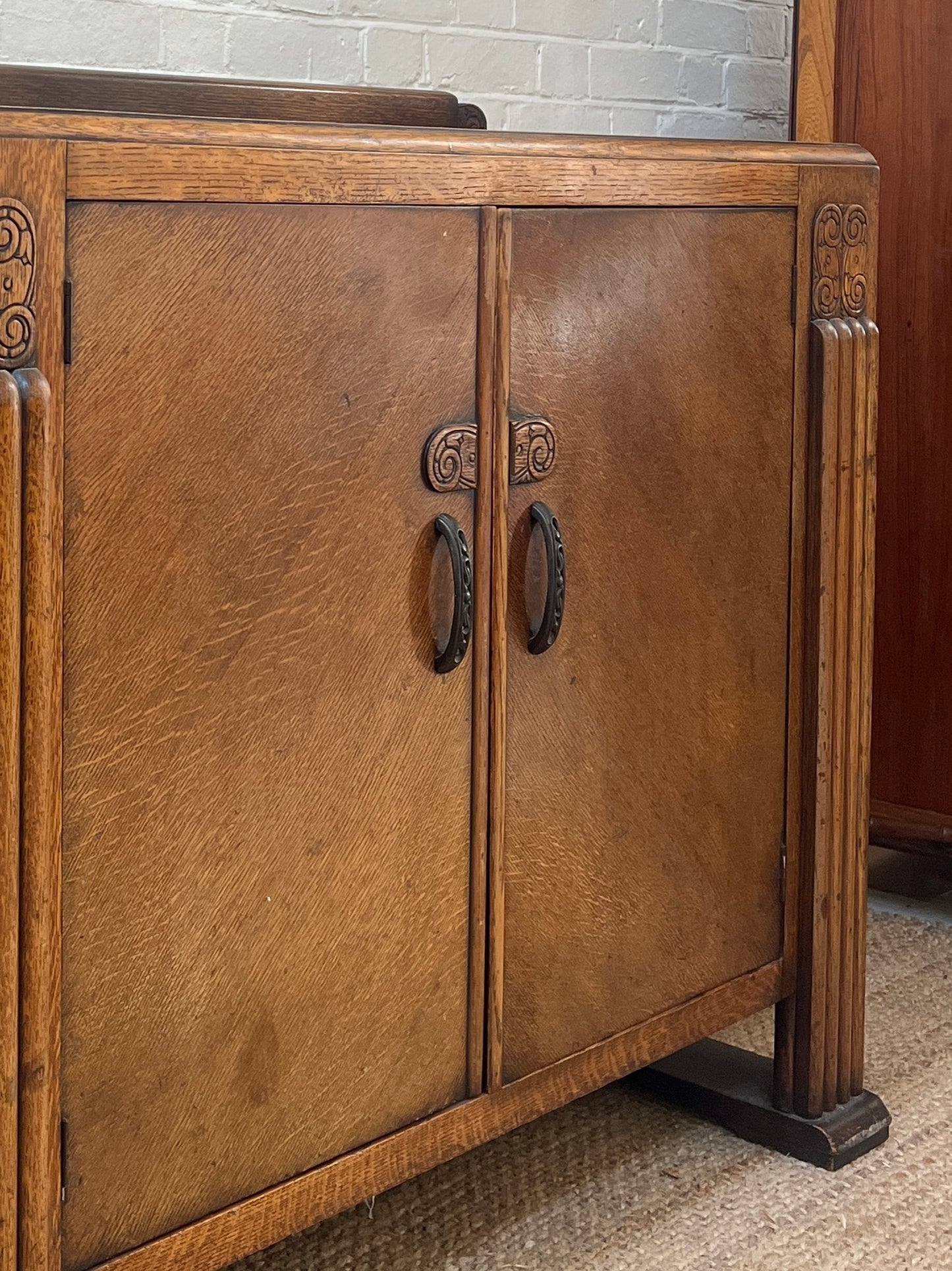 FLUTED LEG ART DECO SIDEBOARD