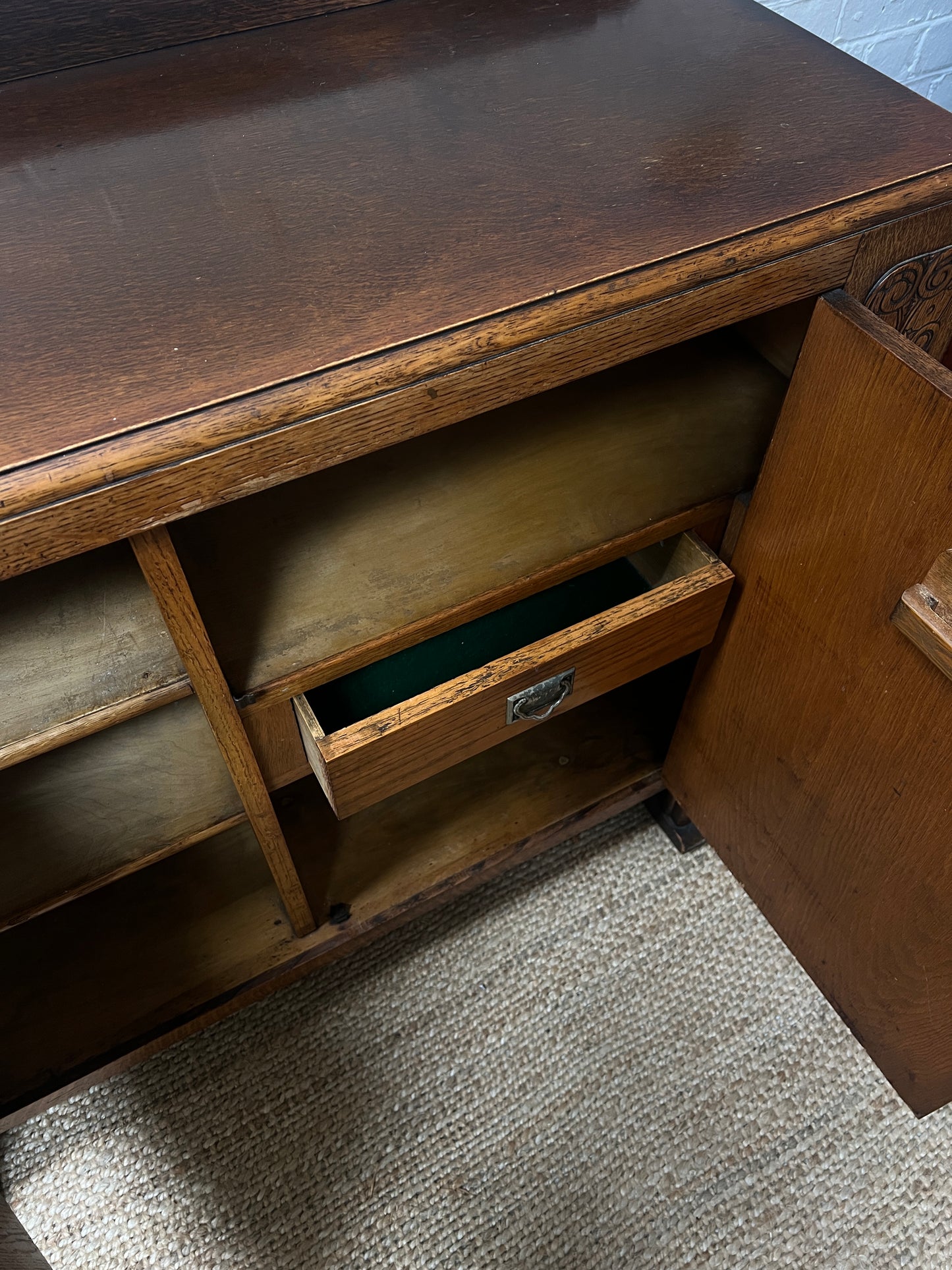 FLUTED LEG ART DECO SIDEBOARD