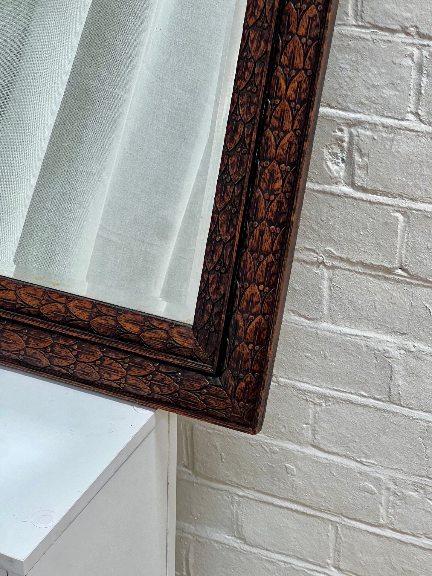 CARVED WOODEN MIRROR