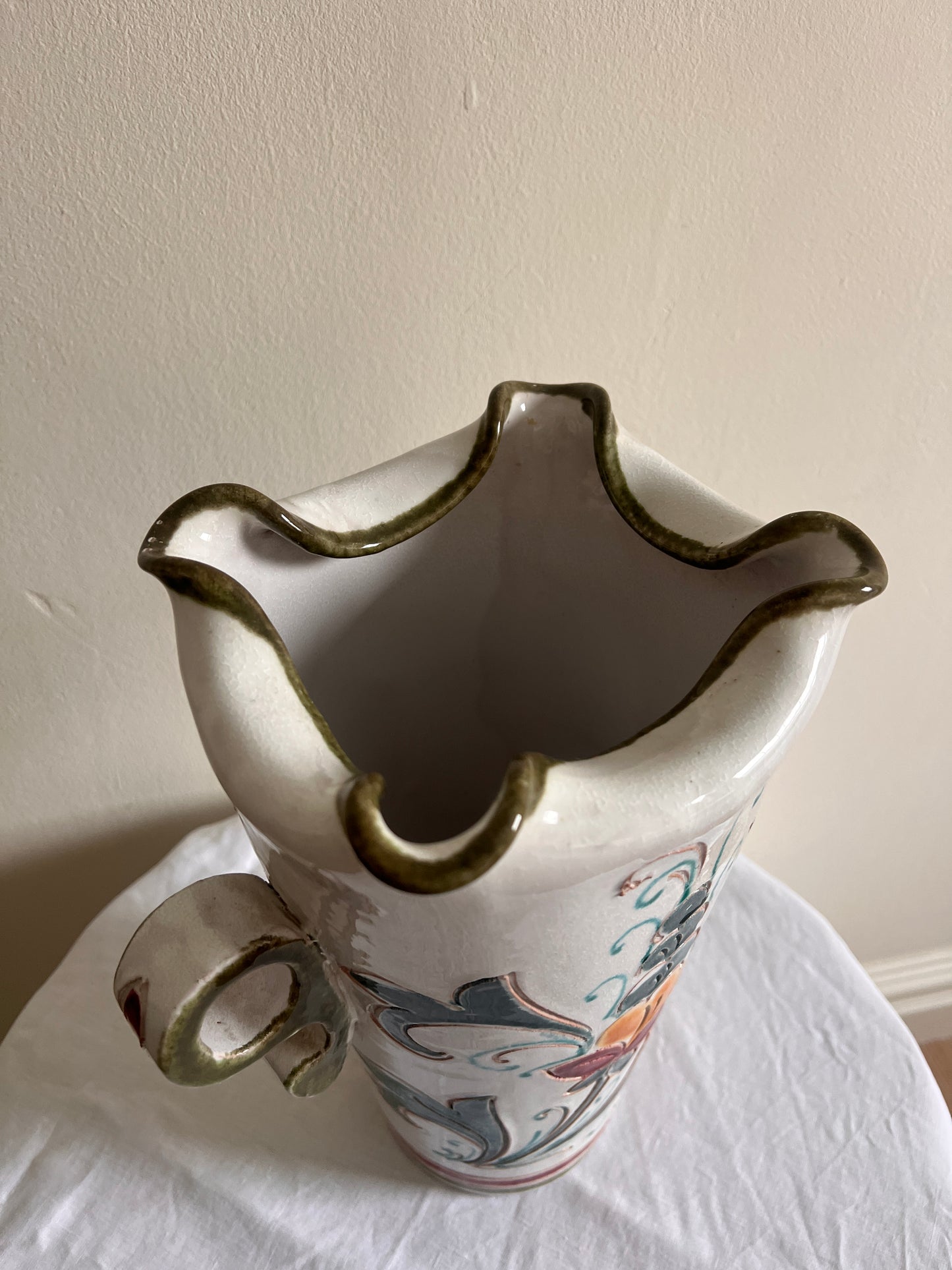 FLORAL CERAMIC ITALIAN VASE