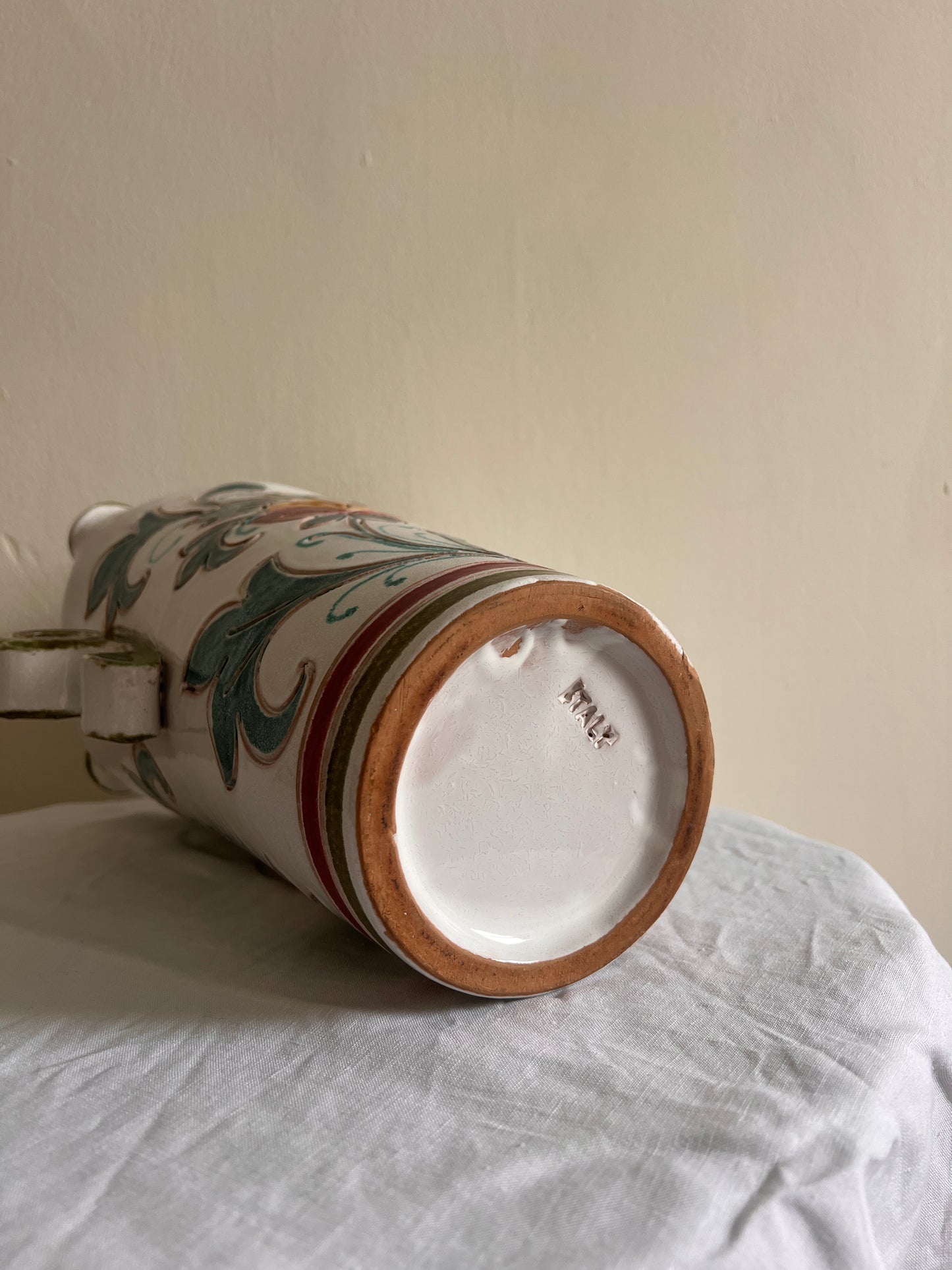 FLORAL CERAMIC ITALIAN VASE