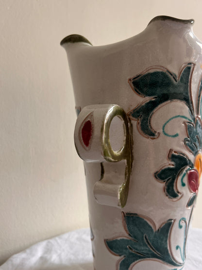 FLORAL CERAMIC ITALIAN VASE