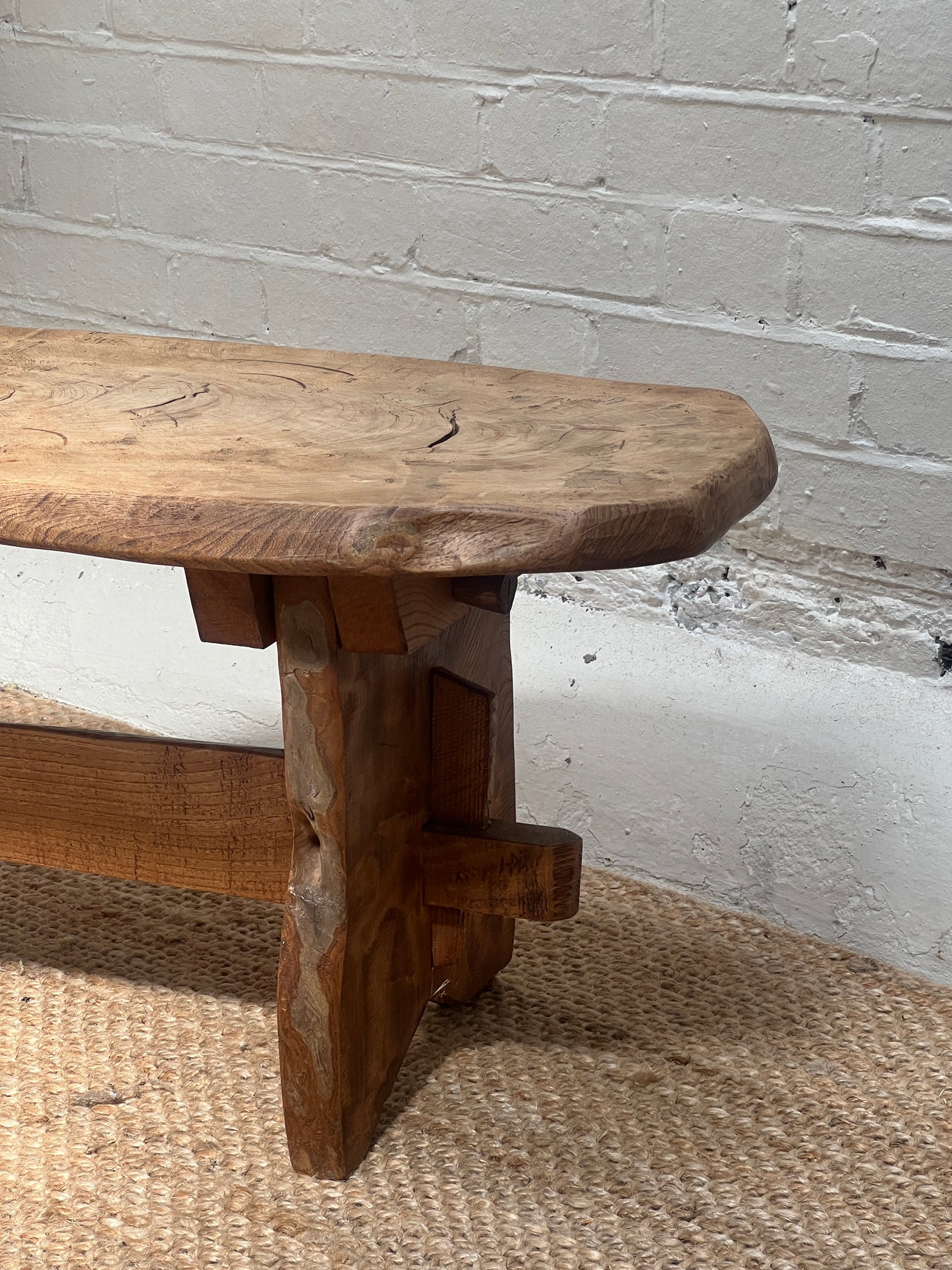 WOOD LONG WAVY BENCH