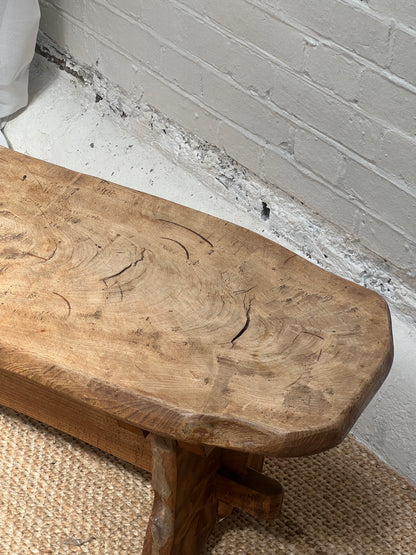 WOOD LONG WAVY BENCH