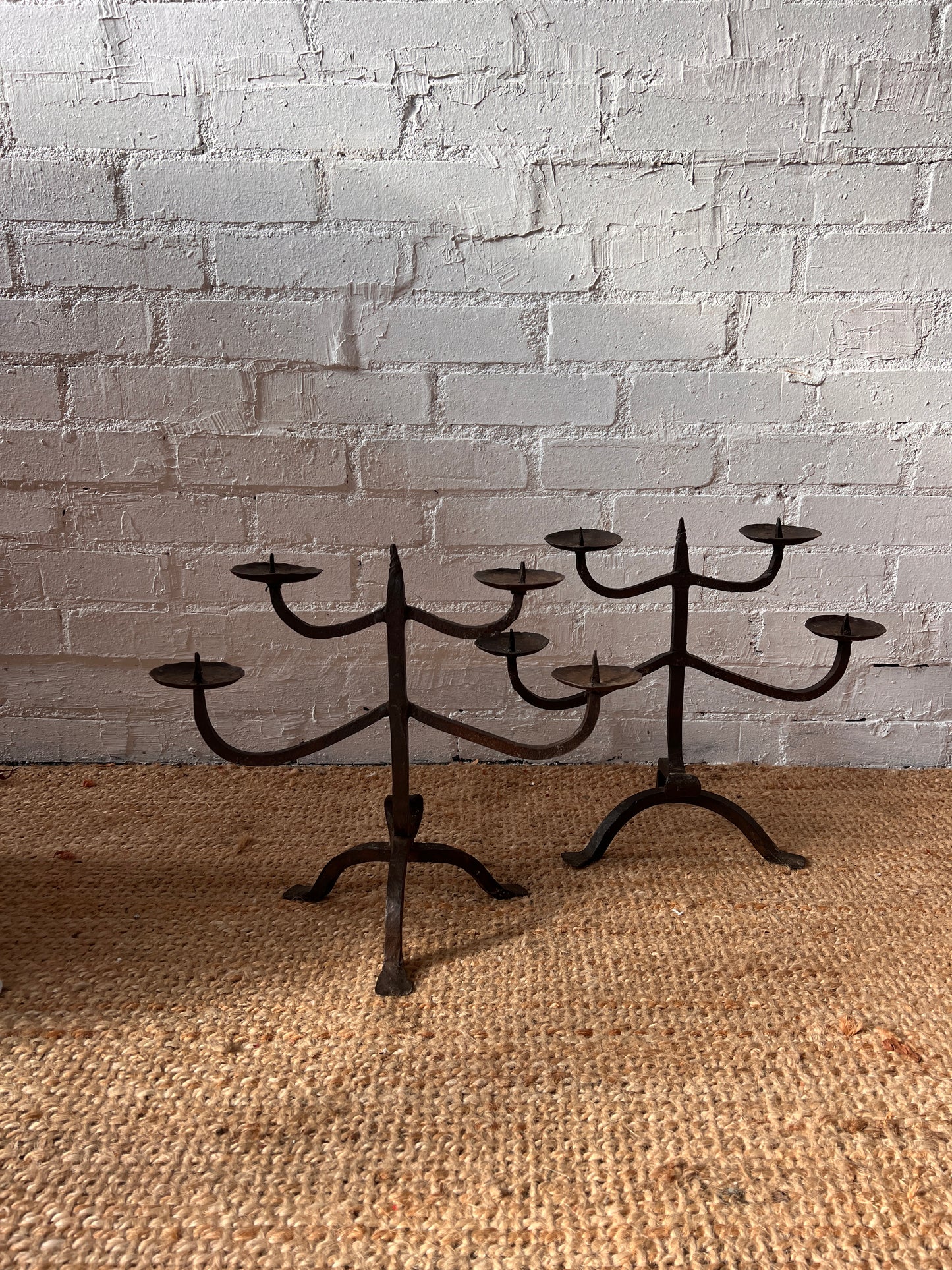 LARGE WROUGHT IRON CANDELABRAS