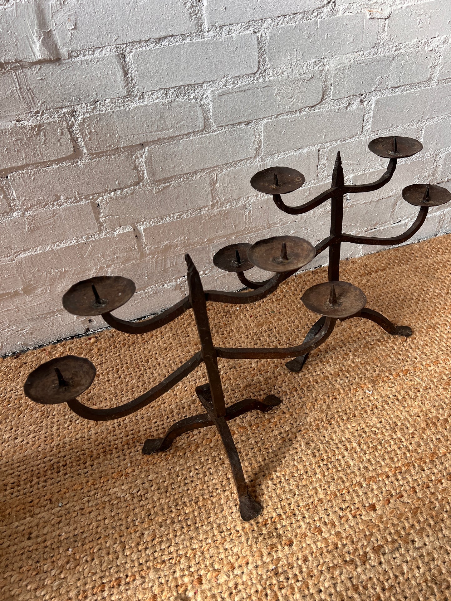 LARGE WROUGHT IRON CANDELABRAS