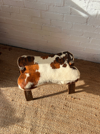 COW HIDE SADDLE STOOL
