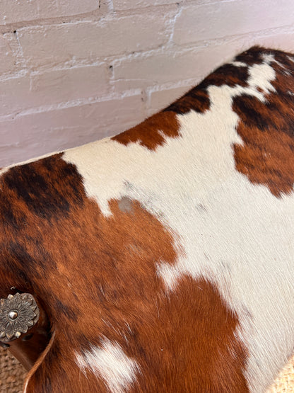 COW HIDE SADDLE STOOL