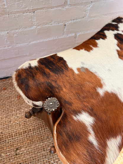 COW HIDE SADDLE STOOL