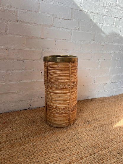 BRASS STYLE WICKER BASKET