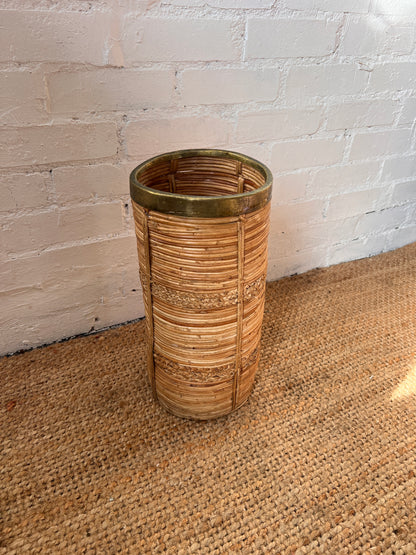 BRASS STYLE WICKER BASKET