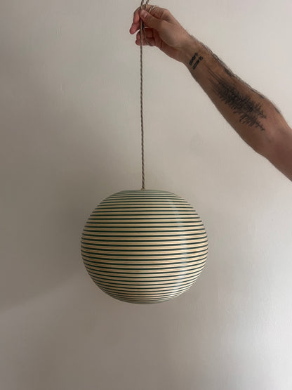 STRIPY GREEN GLOBE LIGHT SHADE