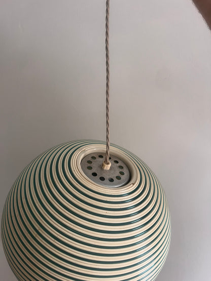 STRIPY GREEN GLOBE LIGHT SHADE