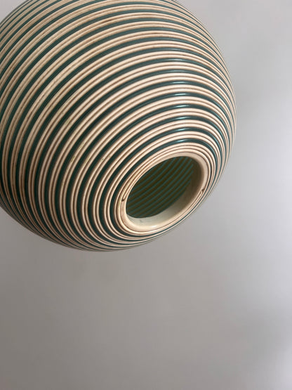 STRIPY GREEN GLOBE LIGHT SHADE