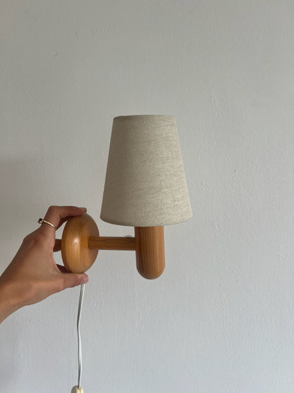 PAIR OF SMALL SWEDISH PINE BEDSIDE LIGHTS