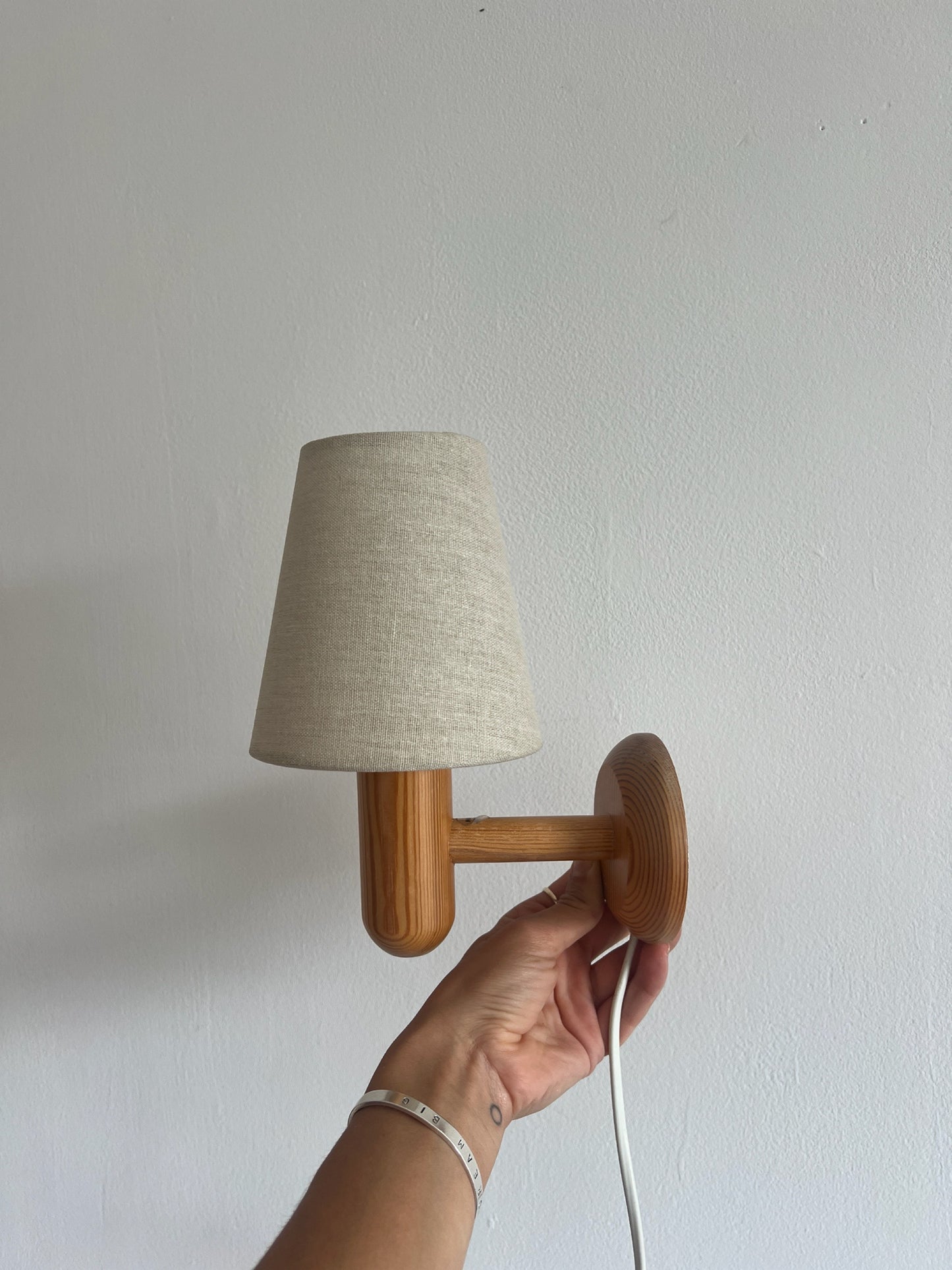 PAIR OF SMALL SWEDISH PINE BEDSIDE LIGHTS