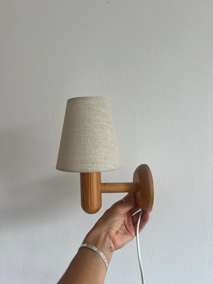 PAIR OF SMALL SWEDISH PINE BEDSIDE LIGHTS
