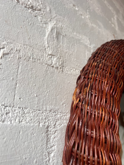 FRENCH WOVEN WICKER MIRROR