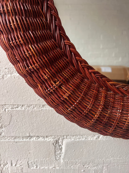 FRENCH WOVEN WICKER MIRROR