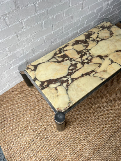 70S FRENCH MARBLE COFFEE TABLE