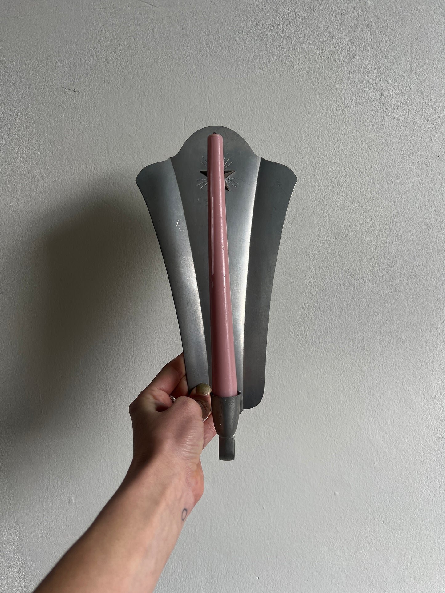 PAIR OF SILVER STAR SCONCES