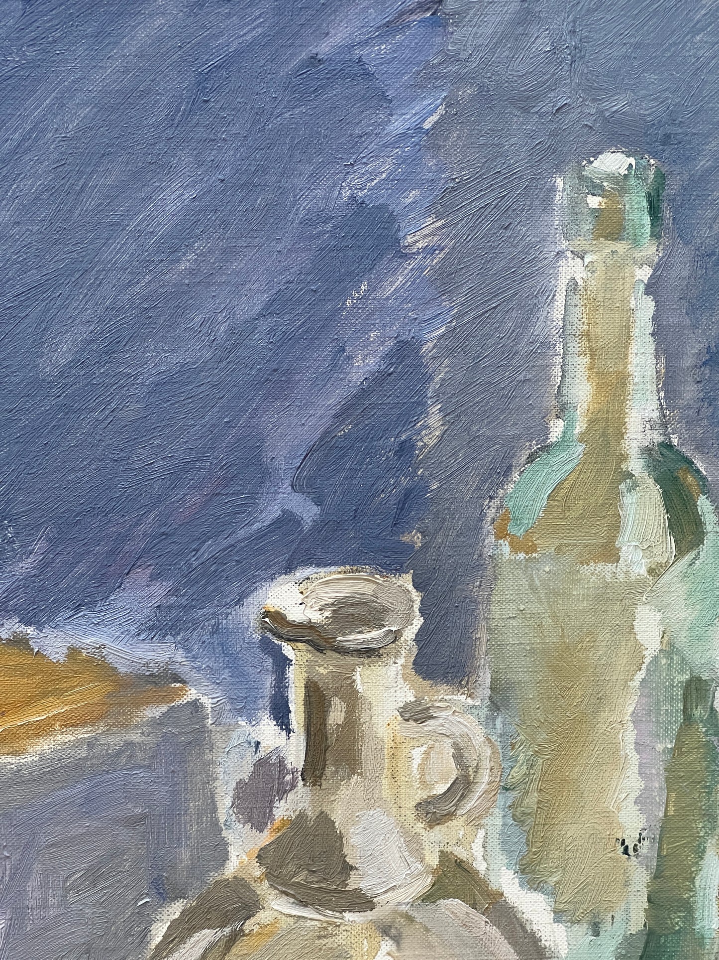 SWEDISH BLUE BOTTLES STILL LIFE