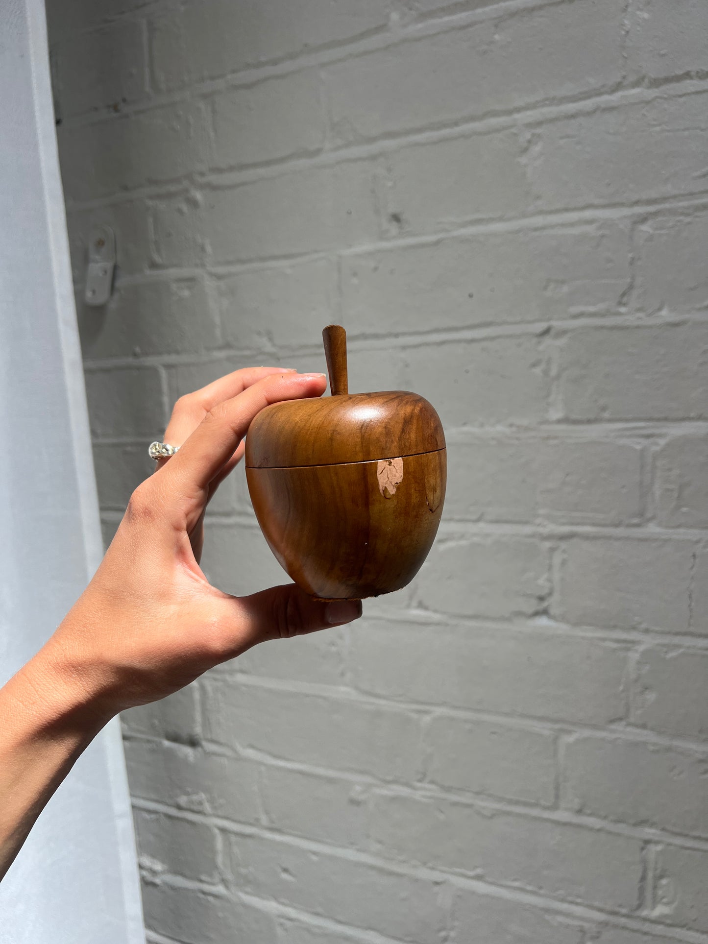PAIR OF WOODEN APPLES
