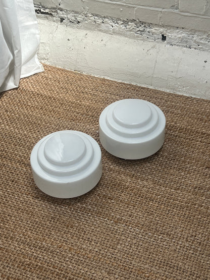 PAIR OF 50S FLUSH CEILING LIGHTS