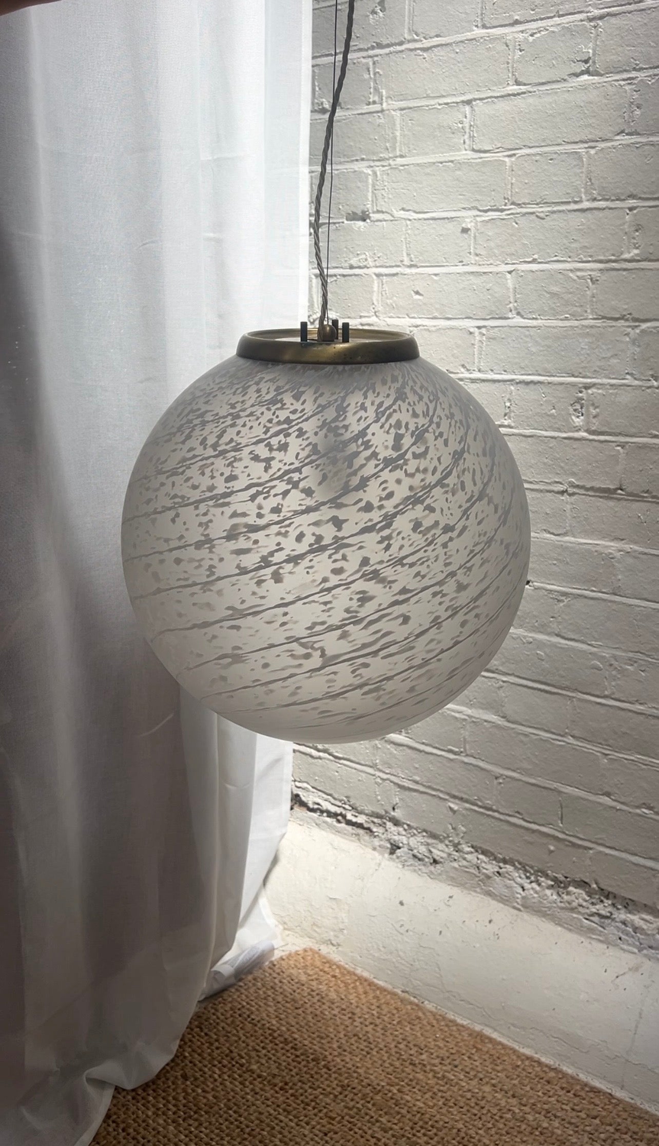 MURANO SPECKLED GLOBE CEILING LIGHT