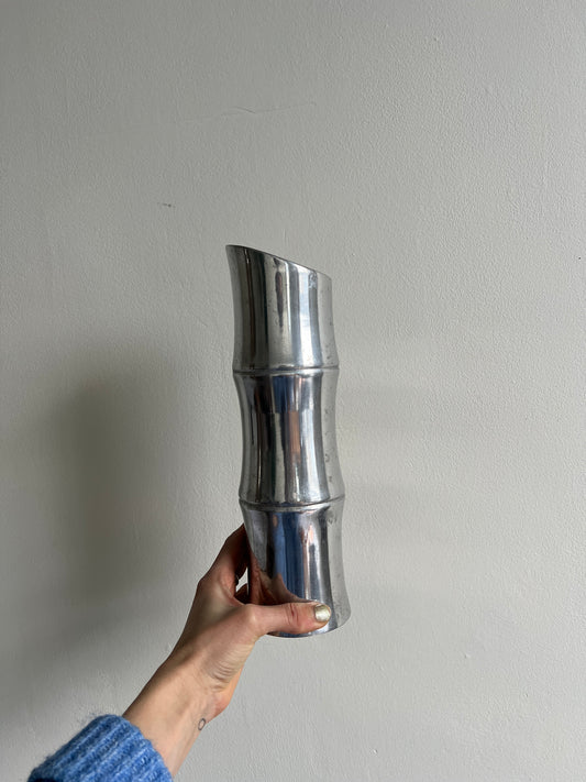 ALUMINIUM CAST BAMBOO VASE